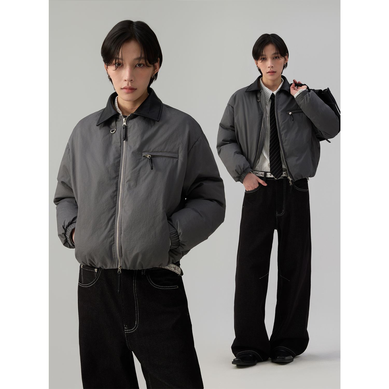 散养文化sameuoo「松柏的香气」短款翻领秋冬棉服外套