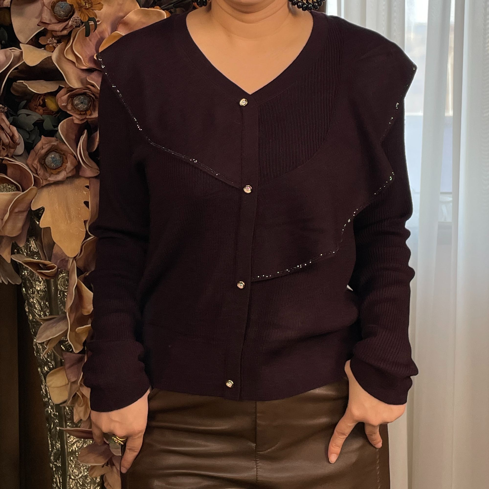 套头款3D效果针织休闲风毛针织衫时尚秋季上衣早秋