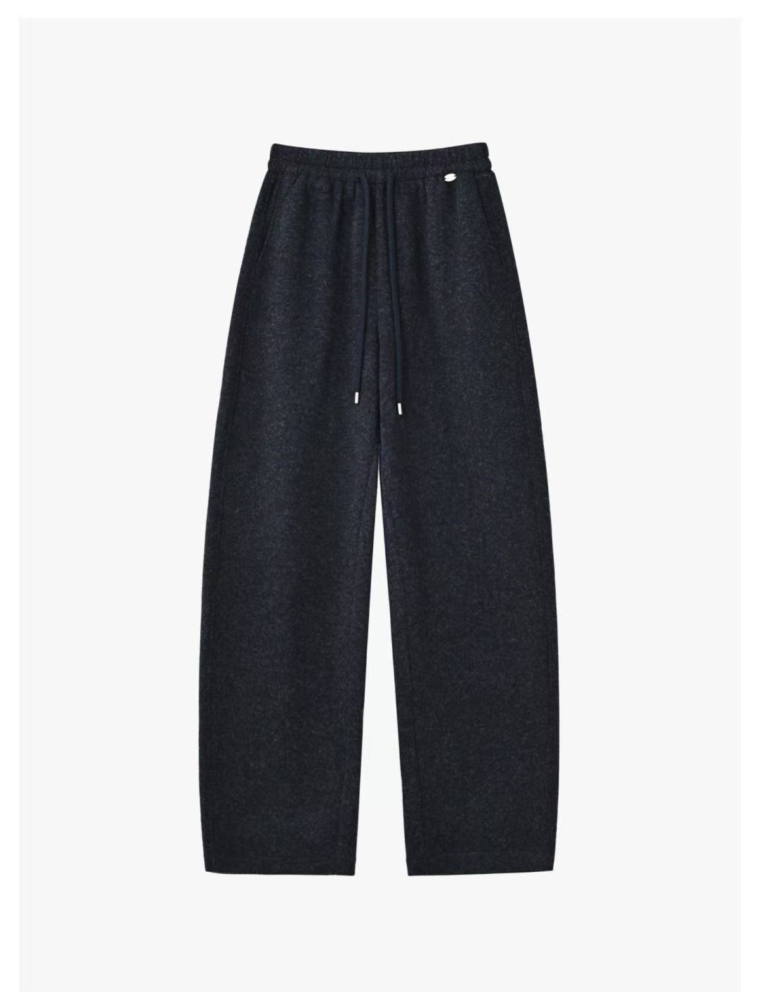 小小白 XIAOXIAOBAIII 热力弯刀裤 绵羊毛松紧宽松加厚休闲裤女