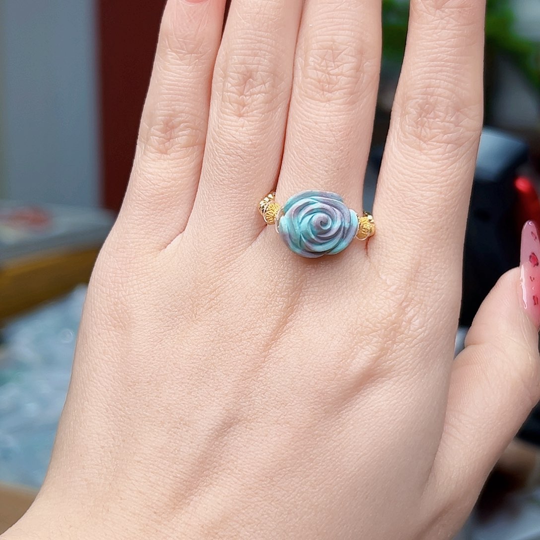 绿松石珠宝奇石18K金镶嵌