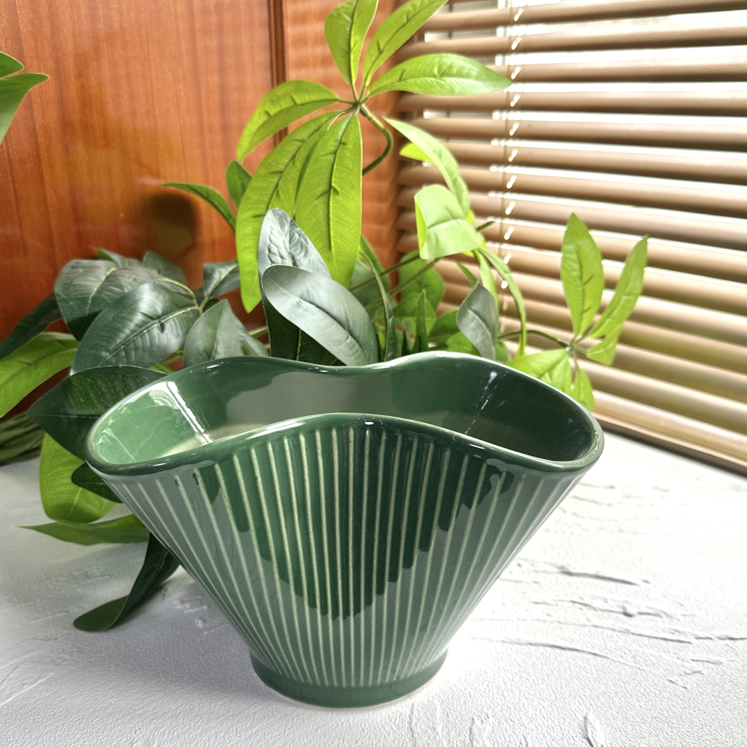 C067口22.5高15北欧风格透气花盆适合蝴蝶兰多肉绿植客厅阳台摆放