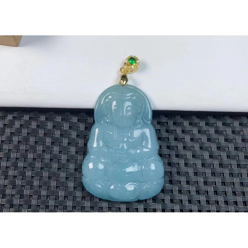 （聚宝严选）D092老蓝水观音吊坠精致气质妈妈款时尚精美