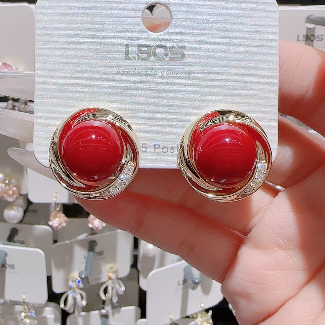 锆石铜合金925银耳环