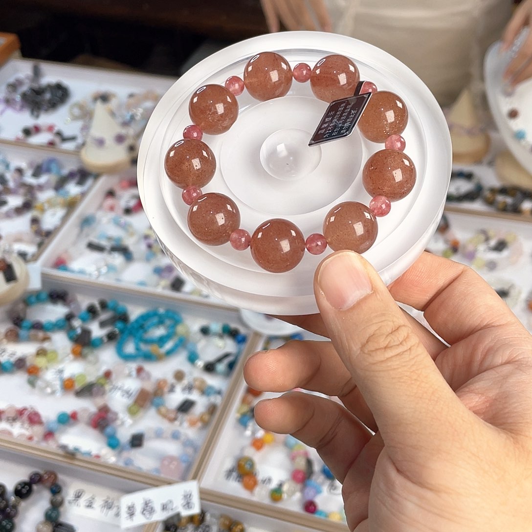 水晶手链银S925镀金镶嵌