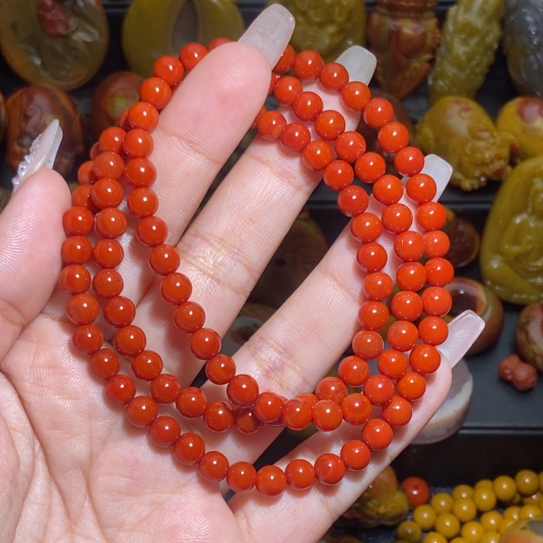 安***定玛瑙/玉髓未镶嵌项链