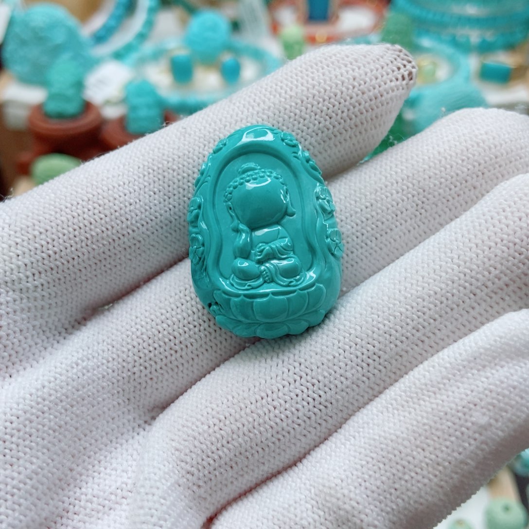 绿松石未镶嵌无相佛