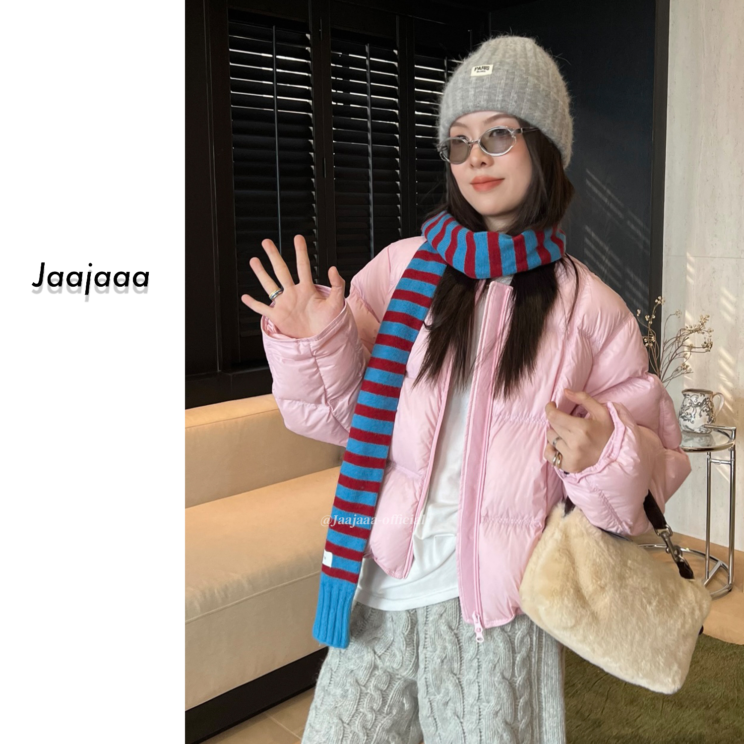 Jaajaaa圣托里尼 设计百搭小众气质减龄90白鸭绒重磅羽绒服/AFE