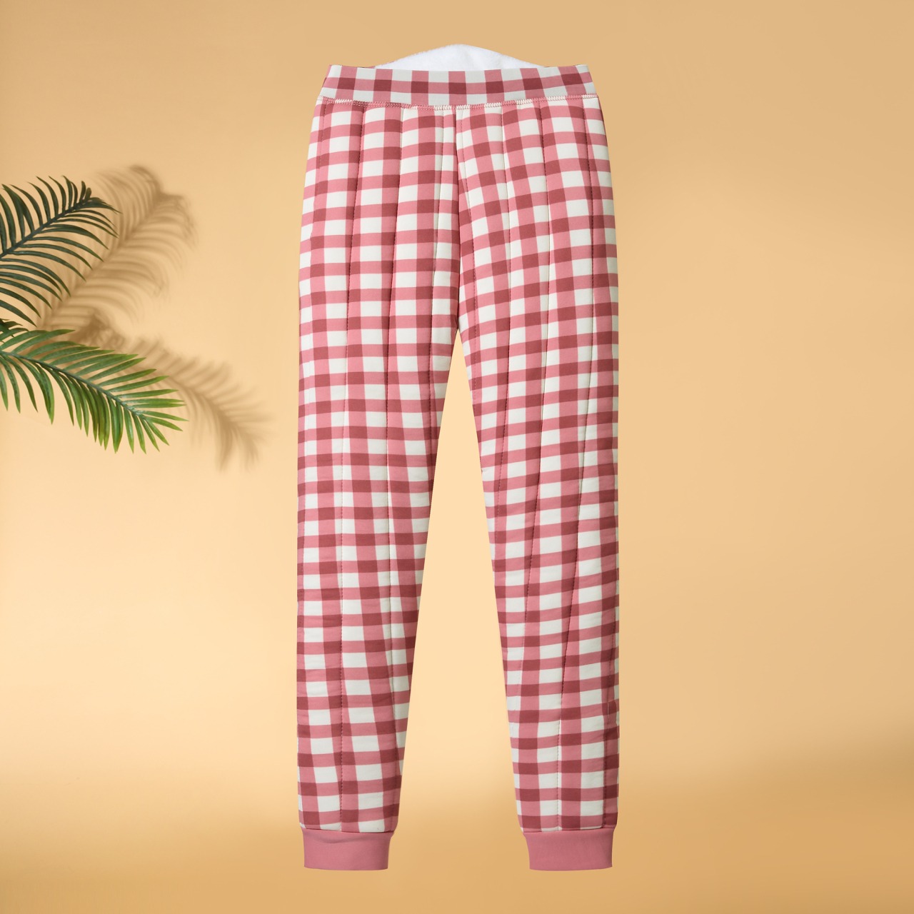 女裤子女士格子长裤秋冬棉裤