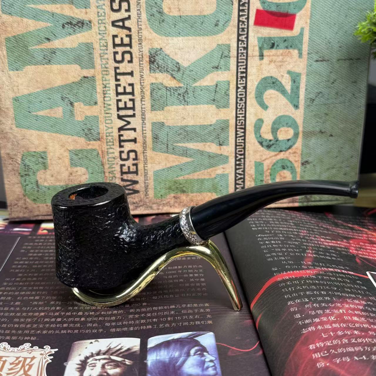 石楠木手工烟斗 大个款桌斗 精品手工喷砂款 9mm孔道新手入门推荐