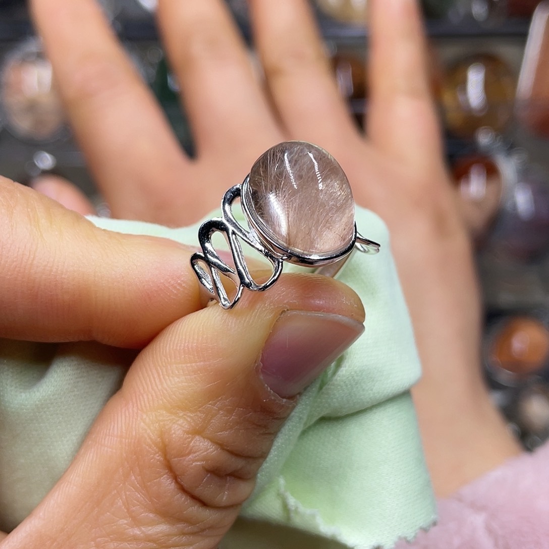 【闪购商品】水晶戒指银S925镶嵌戒指