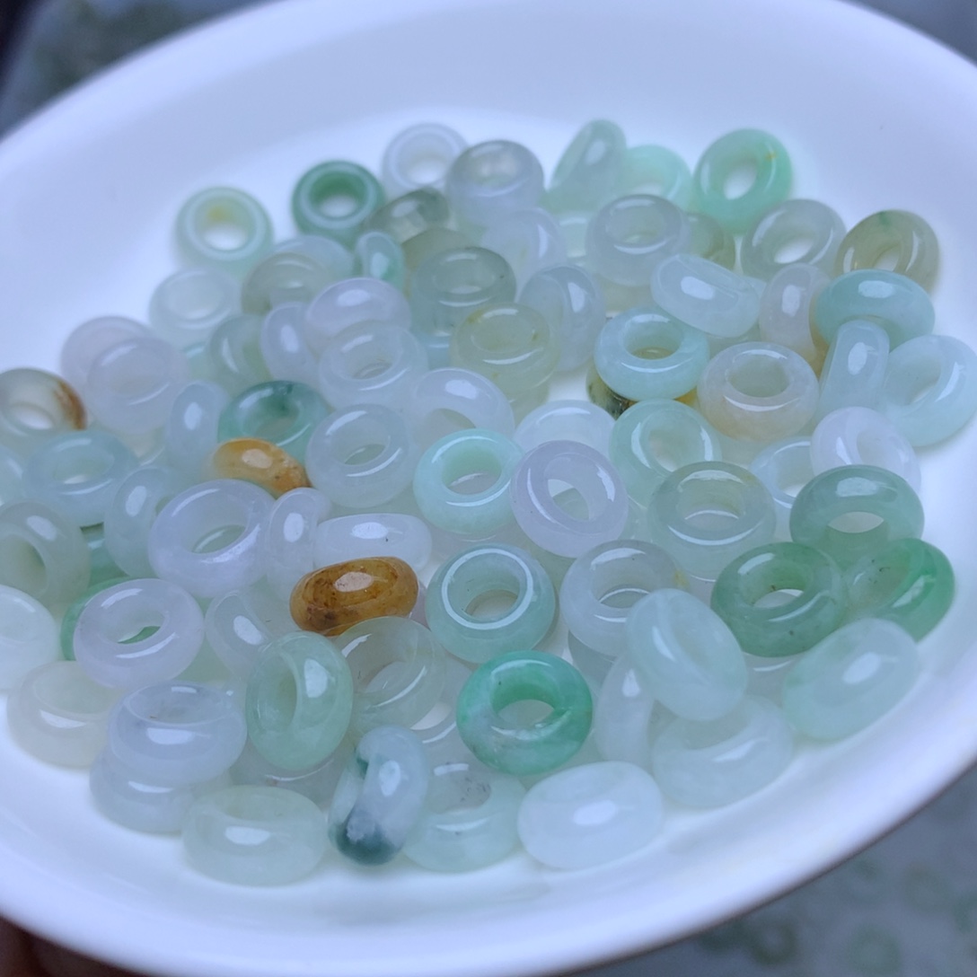 散珠翡翠卡9冰三彩圆环20个