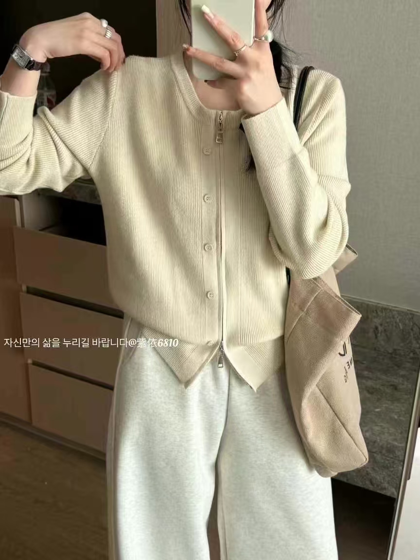 红衣俏家春秋季拉链款时尚毛衣