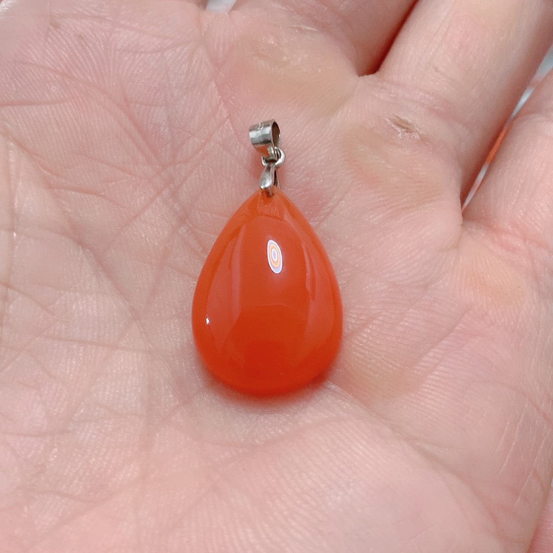 南红玛瑙吊坠(不含链)银S925镶嵌