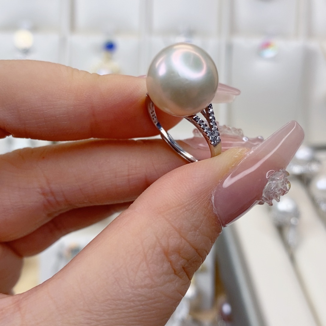 淡水珍珠戒指银S925镶嵌