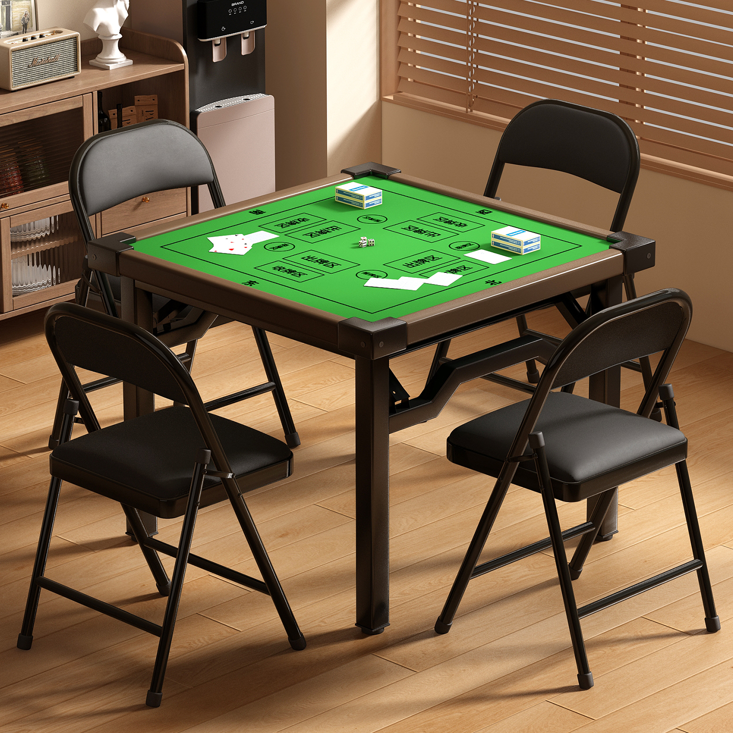 掼蛋专用桌出租房打牌麻将桌小户型家用折叠餐桌简易吃饭正方形桌