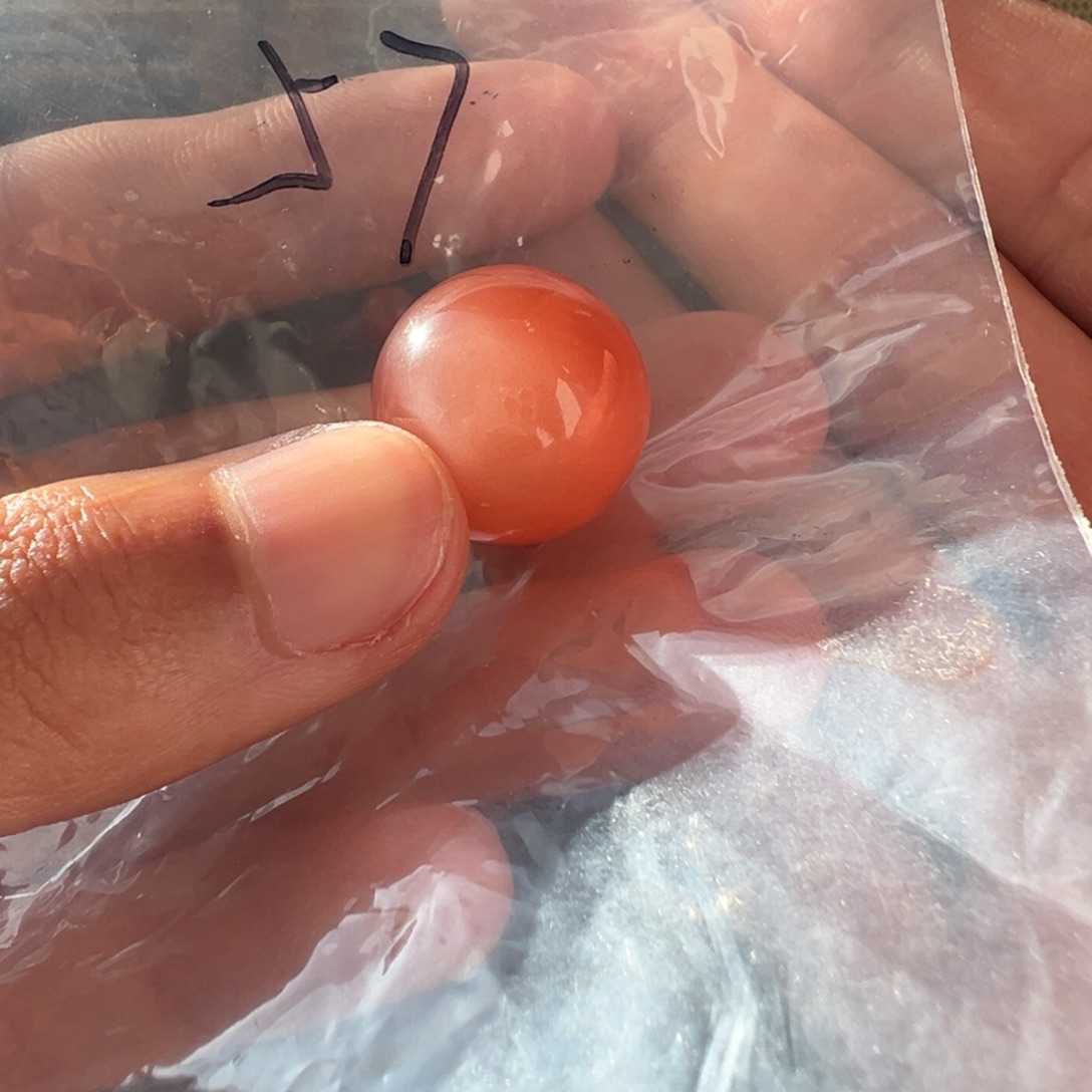 南红玛瑙未镶嵌配饰57号南红单珠18.5冰粉色微瑕