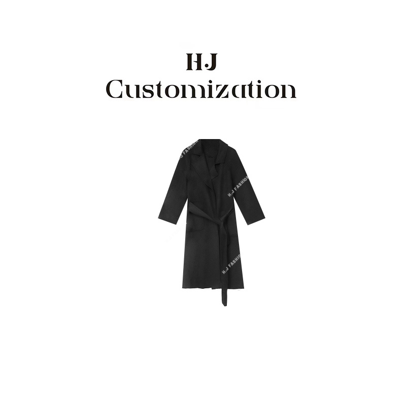 【郝洁】“奢华线”高级百搭韩系轻奢大口袋阿拉善100%山羊绒大衣2106