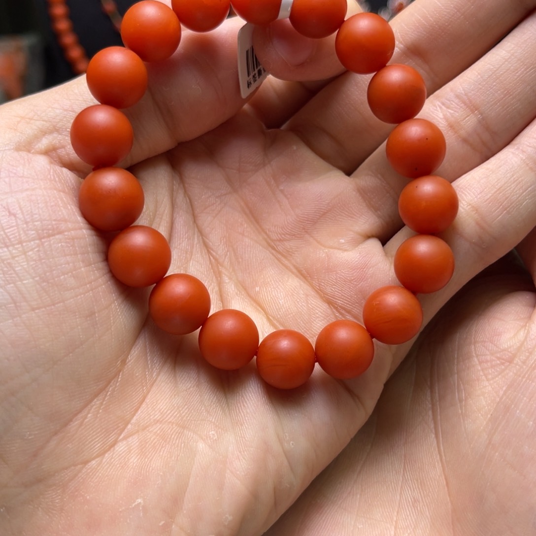 南红玛瑙11mm保山阿东寨单圈未镶嵌多样性发一件