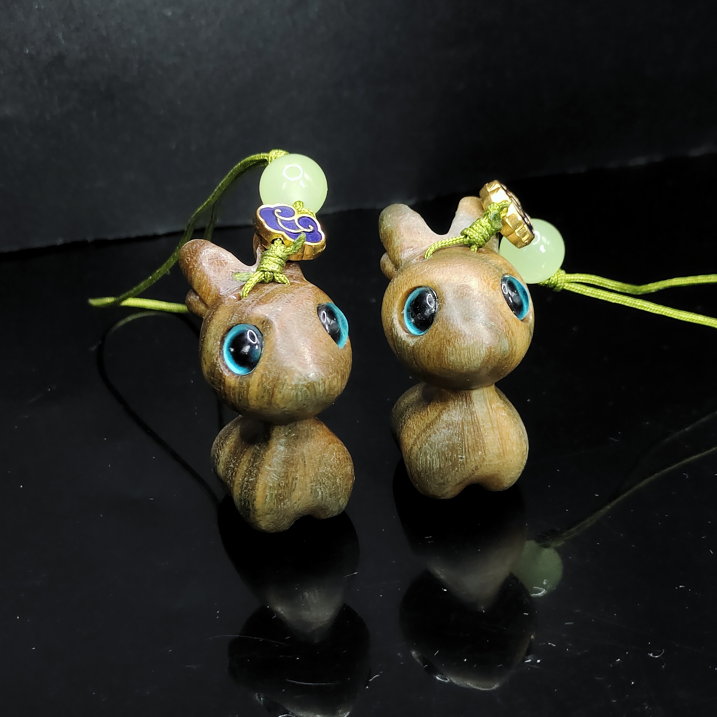 【李想精选】绿檀小鹿挂件J19【多样性发其一】约24-31mm