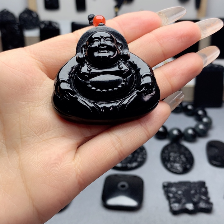 和田玉（墨玉）挂件未镶嵌