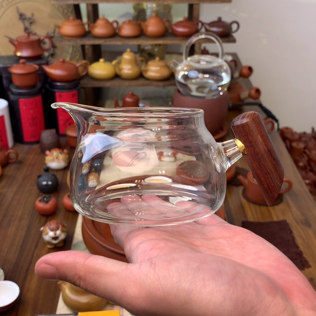 高端玻璃公道杯扁款