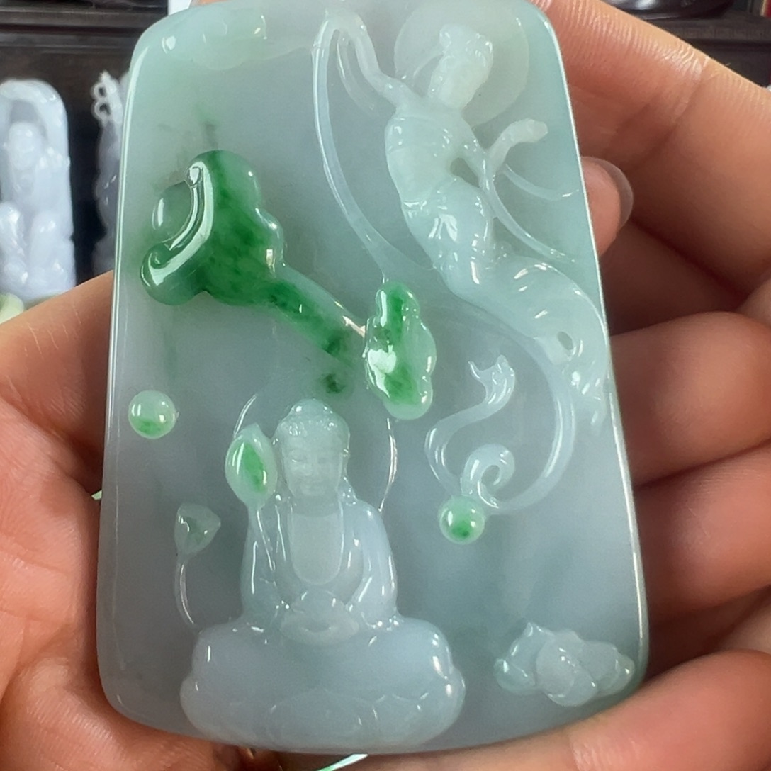 翡翠未镶嵌手镯天然翡翠挂件
