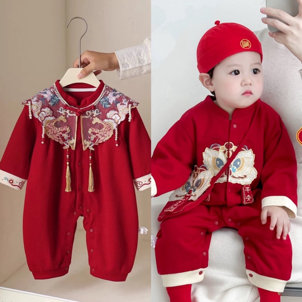 男童女童春秋长爬服周岁服连体衣爬服连体衣（新疆包装）