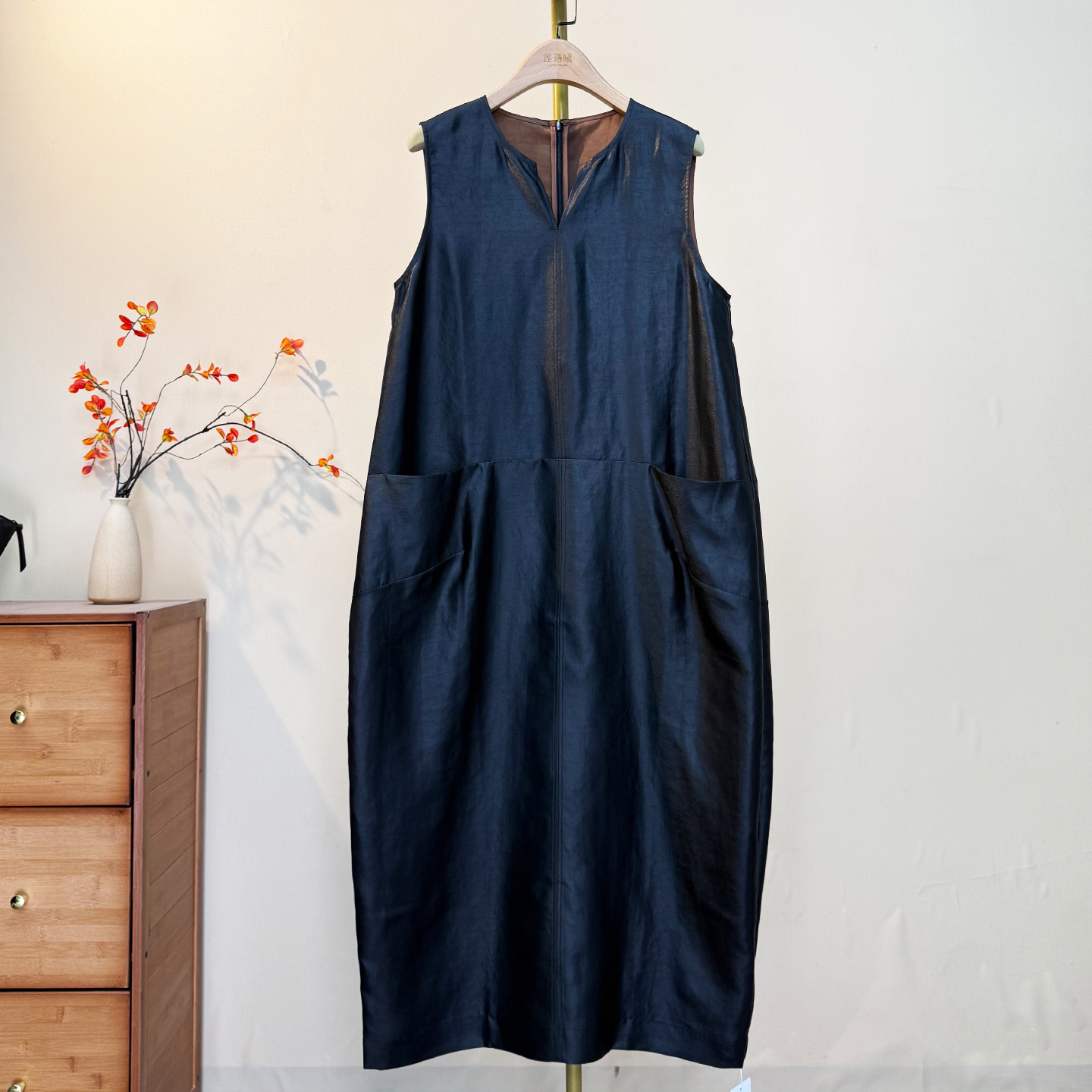 黑色连衣裙 新中式国风女装85D755