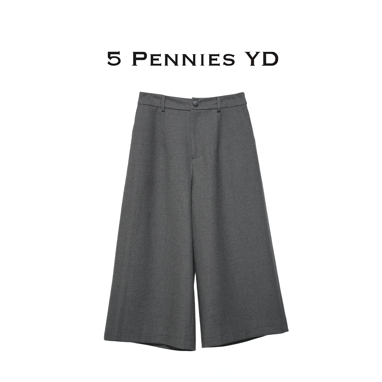5 PENNIES YD设计师款原创秋季通勤简约百搭灰色休闲裤5W1128072