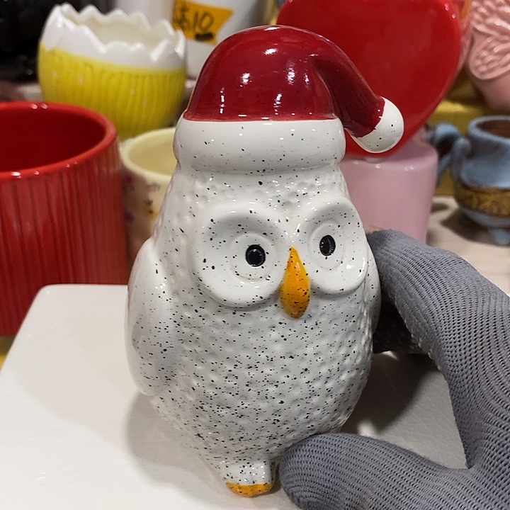 陶摆件瑕疵无孔 瑕疵针孔漏釉介意勿拍口 高12