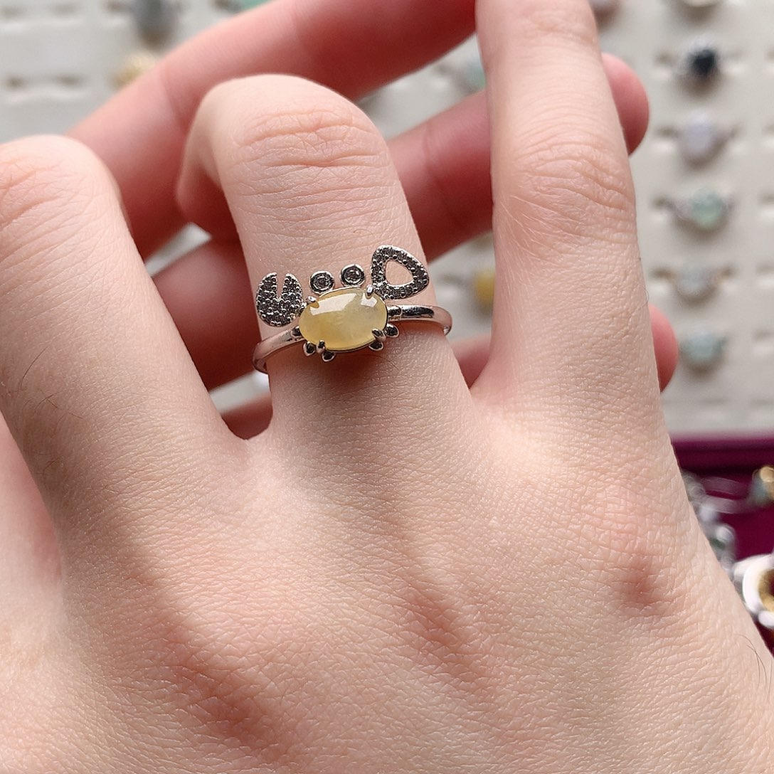 翡翠戒指银S925镶嵌似**湫0280