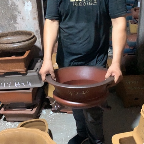 紫砂花盆手工制作