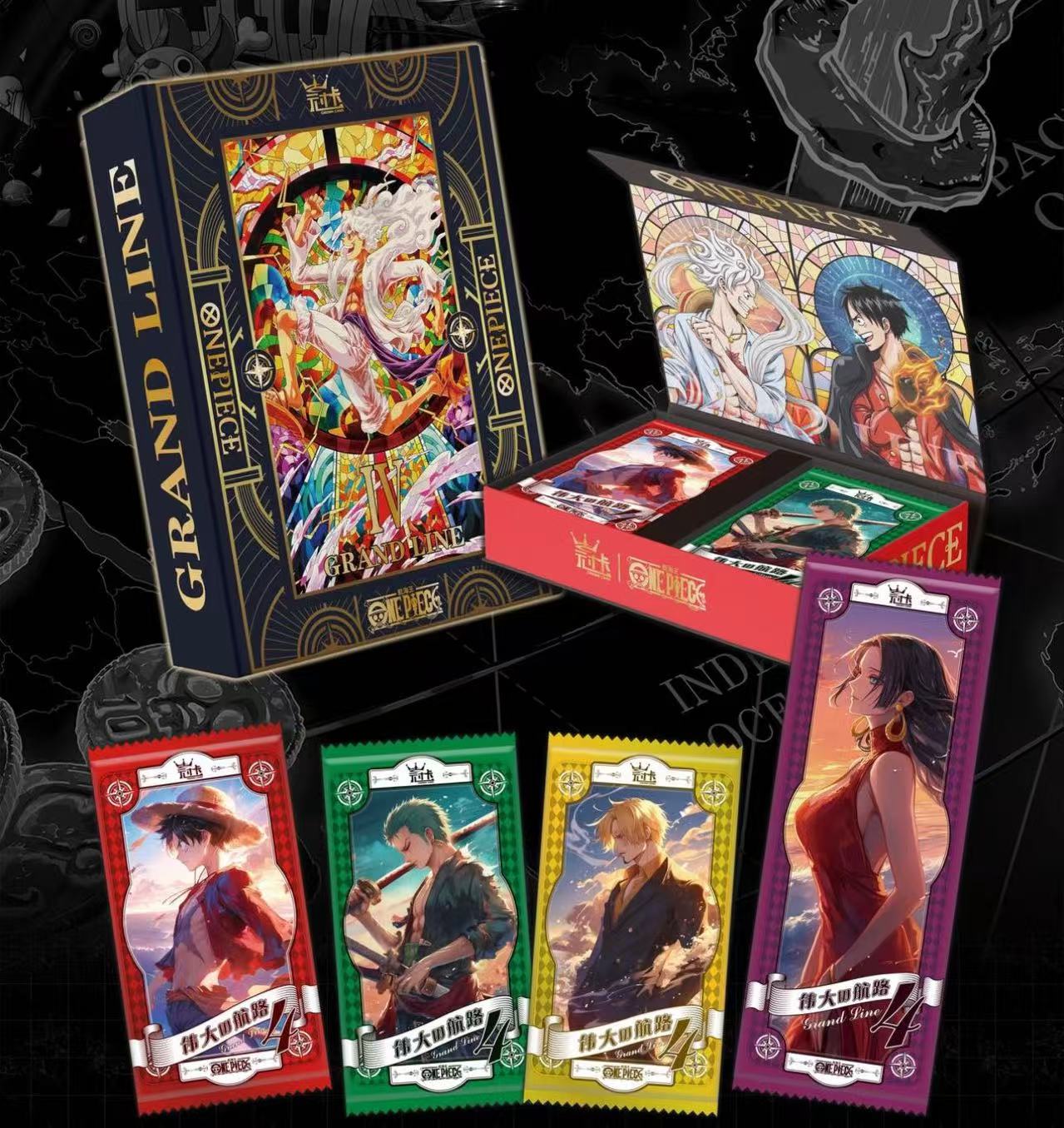 【抓草帽团】冠卡第4弹 国产二创非官谷路飞女帝收藏卡牌盲盒代拆