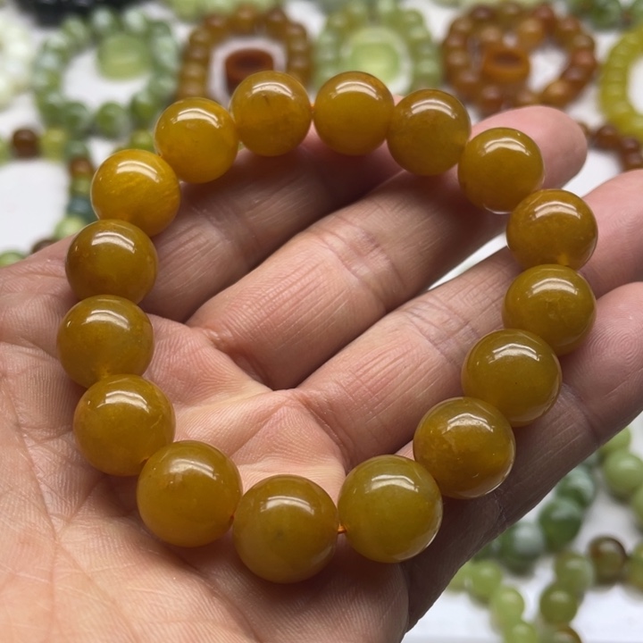 蛇纹石玉手串13+未镶嵌