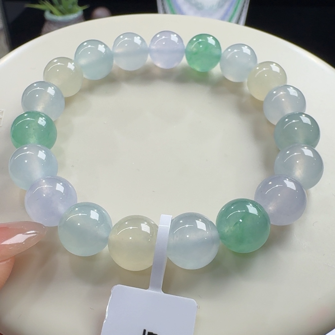 未镶嵌手串翡翠小高冰果冻马卡龙卡10性价比高！