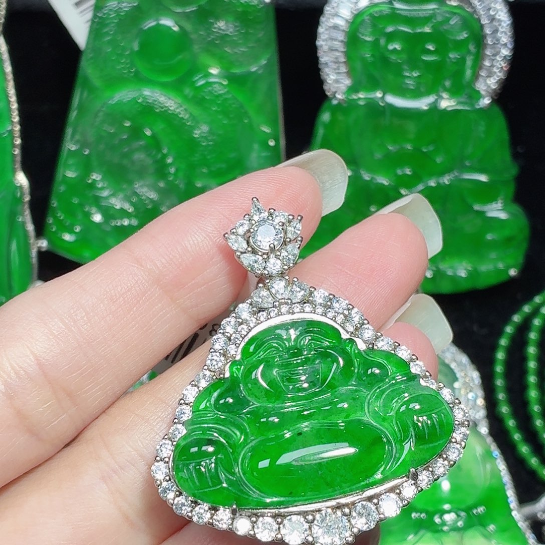 翡翠银S925镶嵌颈饰