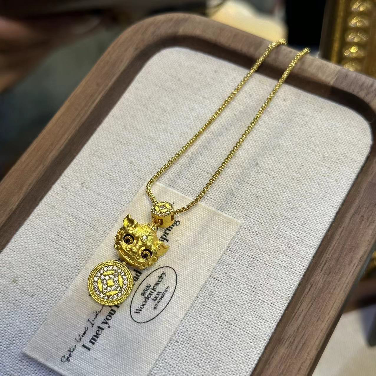 铜合金项链 灵动小貔貅新中式项链-4031