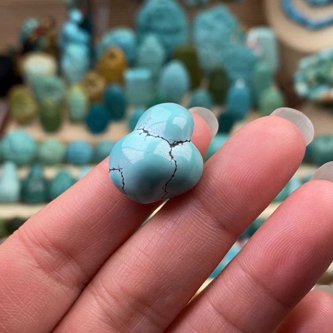 未镶嵌绿松石珠宝奇石17mm