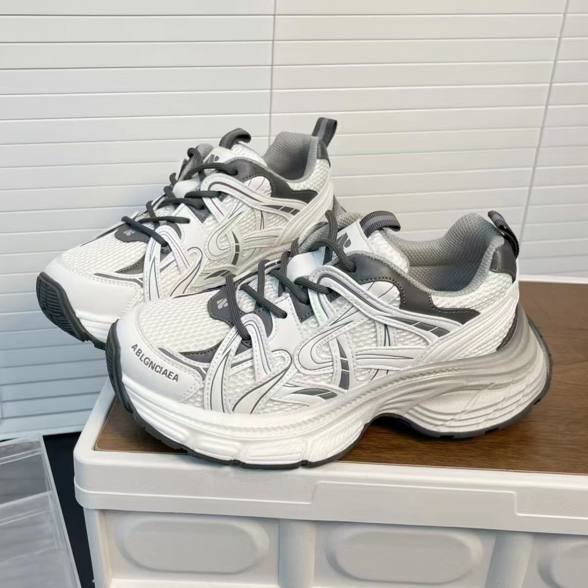 ⭐ 厚底银色老爹鞋女ins潮2025春新款增高休闲运动鞋显脚小