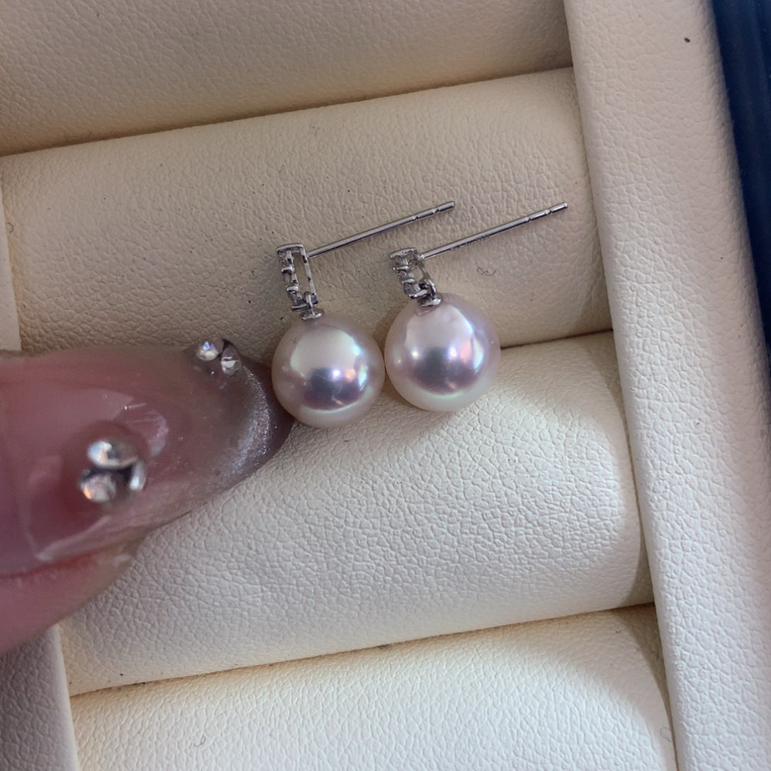 海水珍珠耳饰18K金镶嵌