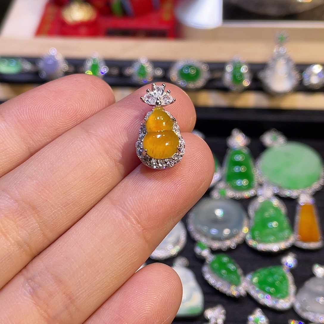 翡翠银S925镶嵌吊坠(不含链)