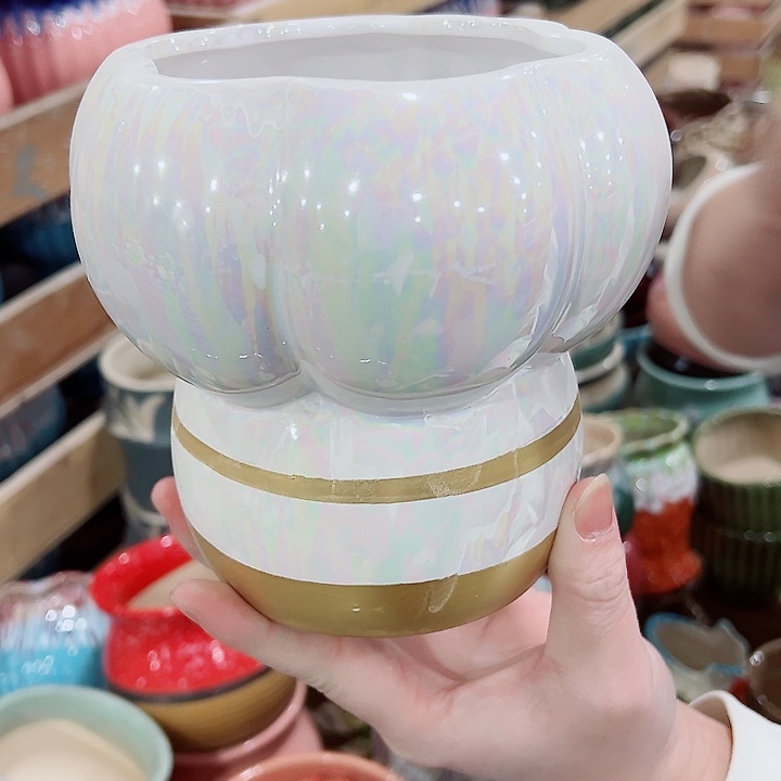 有孔，凑单福利满10元发货陶瓷多肉花盆！