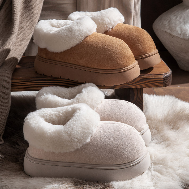 【买一送一】新款冬季女款百搭加绒保暖棉鞋防滑厚底外穿棉鞋