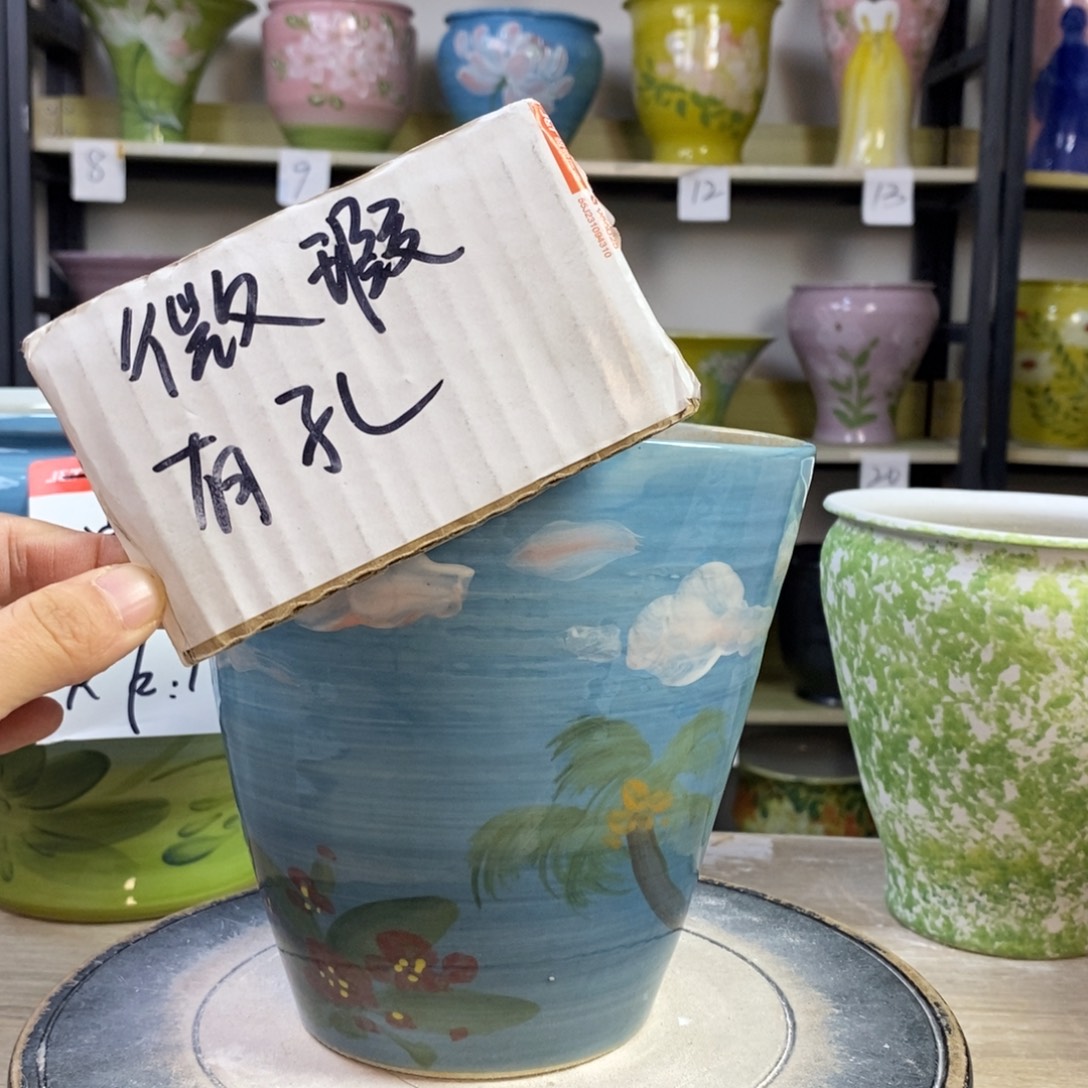 景德镇手工手绘陶瓷花盆