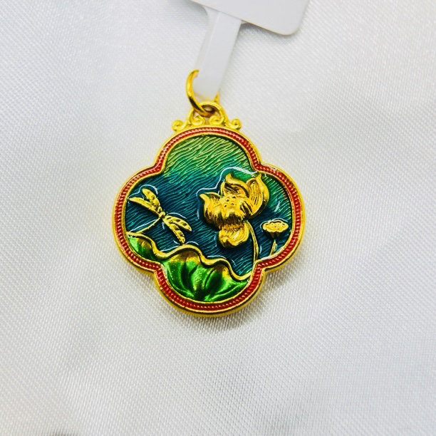 足金饰品/珐琅好运莲花/2.16/B122541-2.16/h