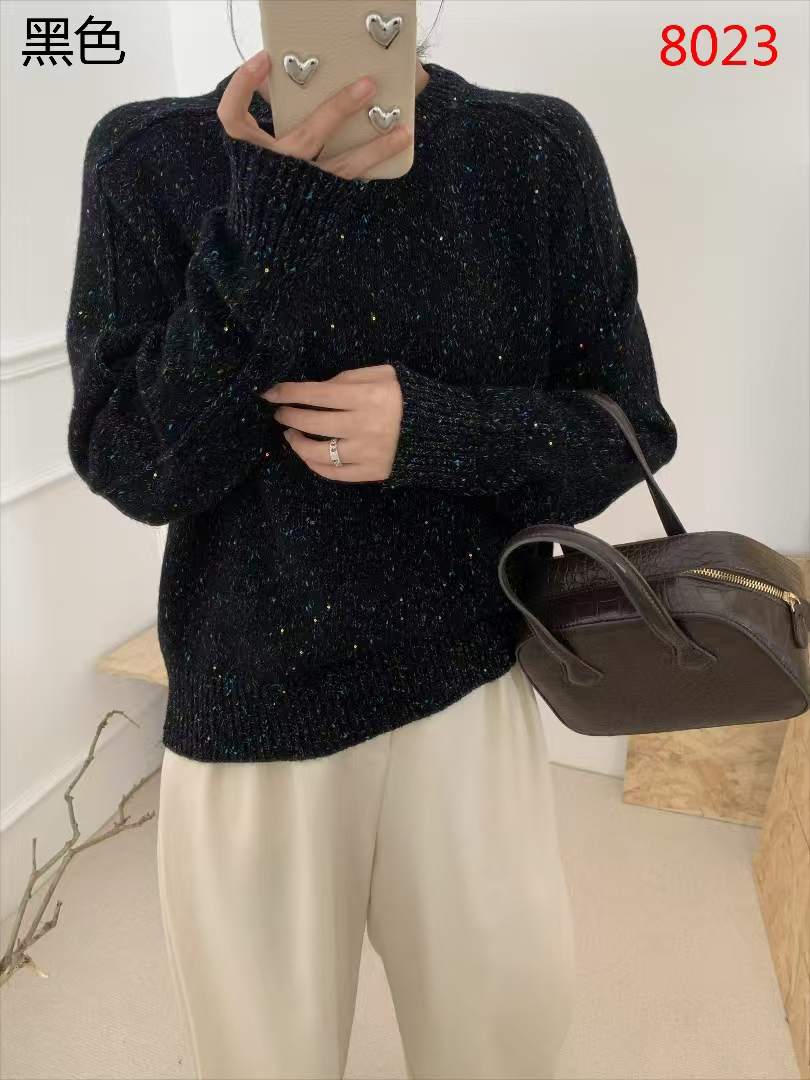 9205圆领宽松感显瘦软糯针织毛衣秋冬套头针织衫上衣