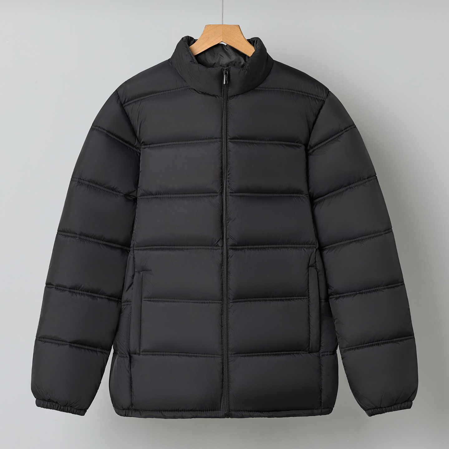 2025新款厚款男士立领纯色冬季保暖外套休闲时尚百搭棉衣外套