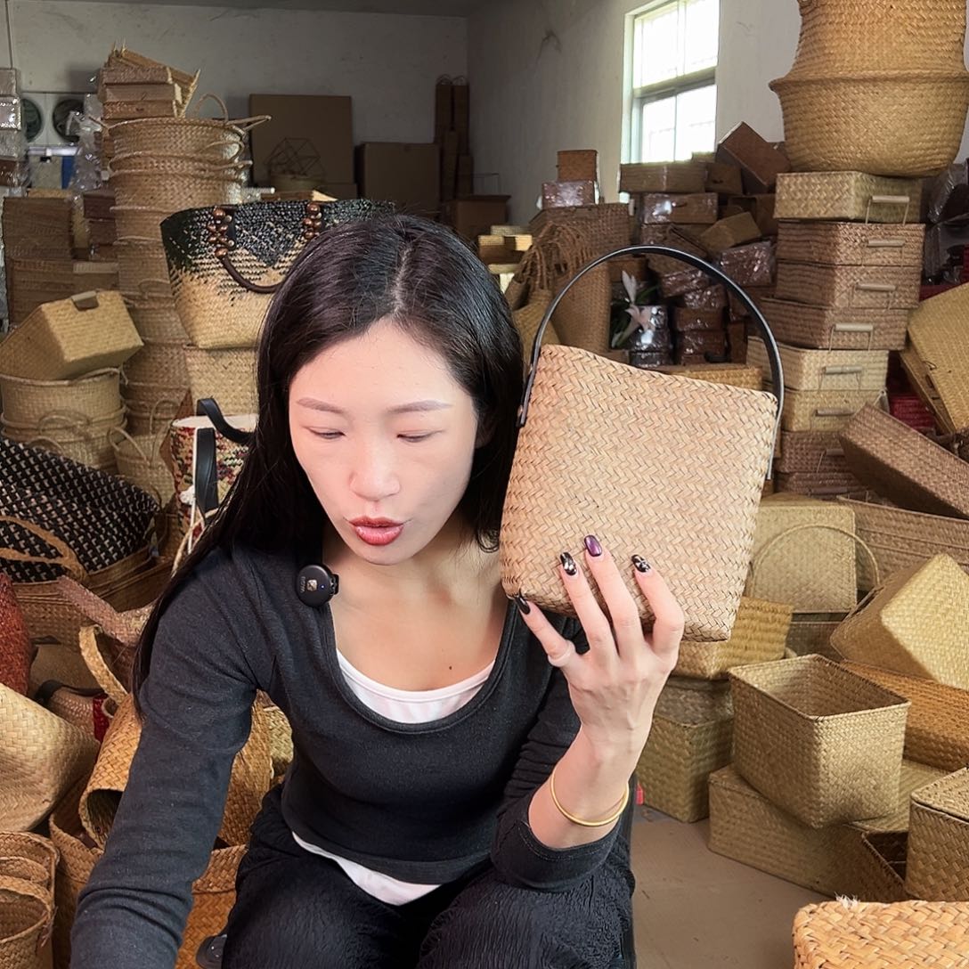 草编草编包/草编收纳盒带瑕疵