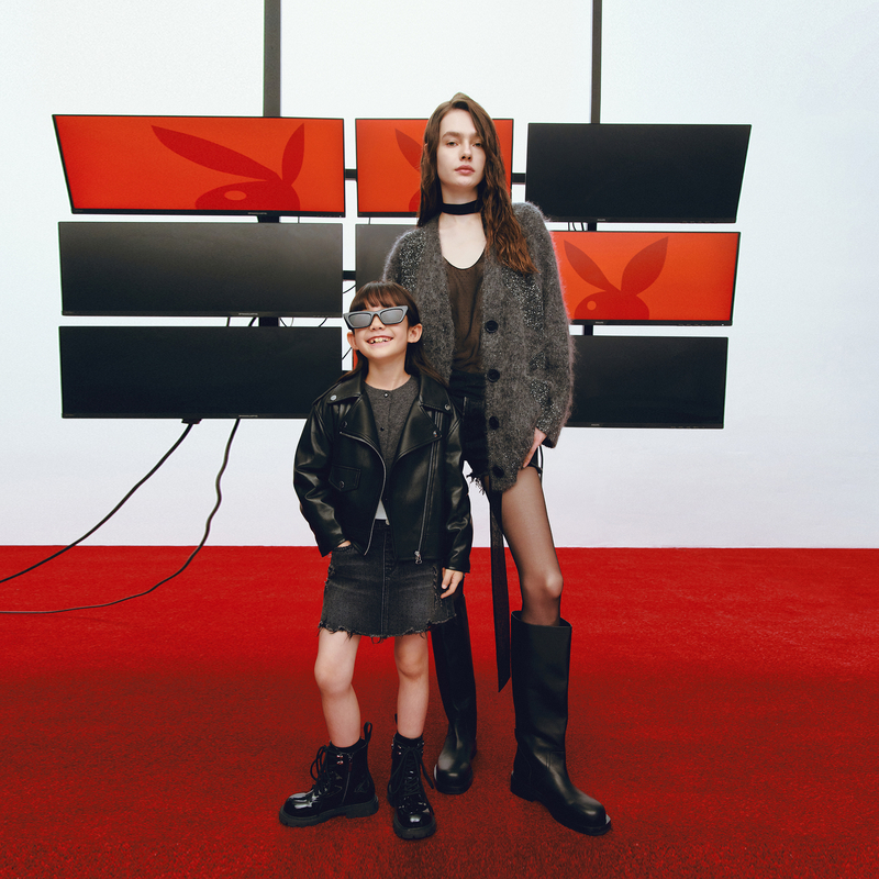 【芷芸专属】男女童装亲子装机车皮衣夹克#KBD4JKT019