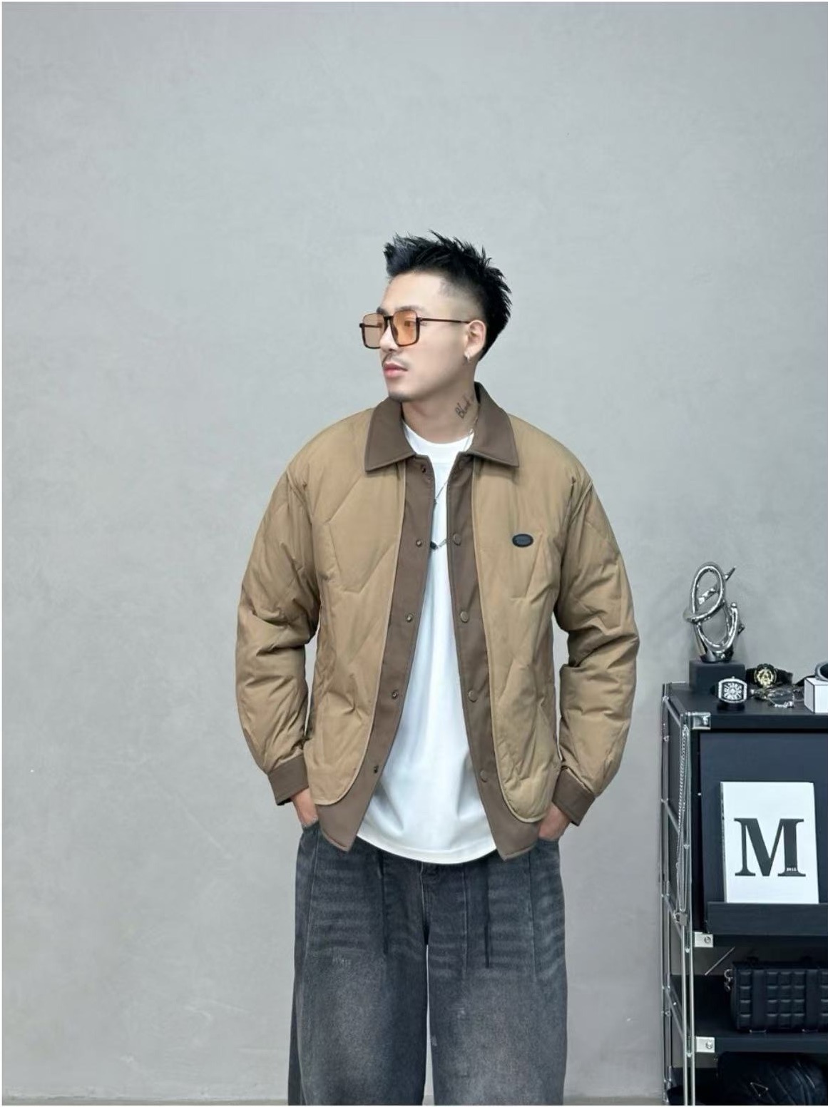 冬季衬衫领时尚轻薄款翻领国标羽绒服-852023